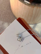 Aura PERLEE DOUBLE PENDANT SILBER DIAMANTEN HALSKETTE