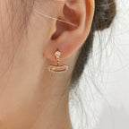 [Aura ] MOVE UNO PINK GOLD DIAMOND EARRINGS
