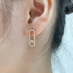 [Aura ] MOVE UNO STUD DIAMOND PAVED EARRINGS