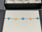 [Aura ]NEUE ARMBAND-KOLLEKTION CLOVER 5 MOTIF BLAUER ACHAT