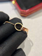 Aura LOVE NECKLACE DOUBLE RING PINK GOLD