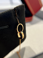 Aura LOVE NECKLACE DOUBLE RING PINK GOLD
