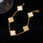 [Aura ]New CLOVER WHITE PEARL MOP 5 MOTIF BRACELET COLLECTION