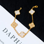 [Aura ]New CLOVER WHITE PEARL MOP 5 MOTIF BRACELET COLLECTION