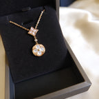 Aura STAR AND SUN WHITE MOP 2 MOTIF PINK GOLD NECKLACE