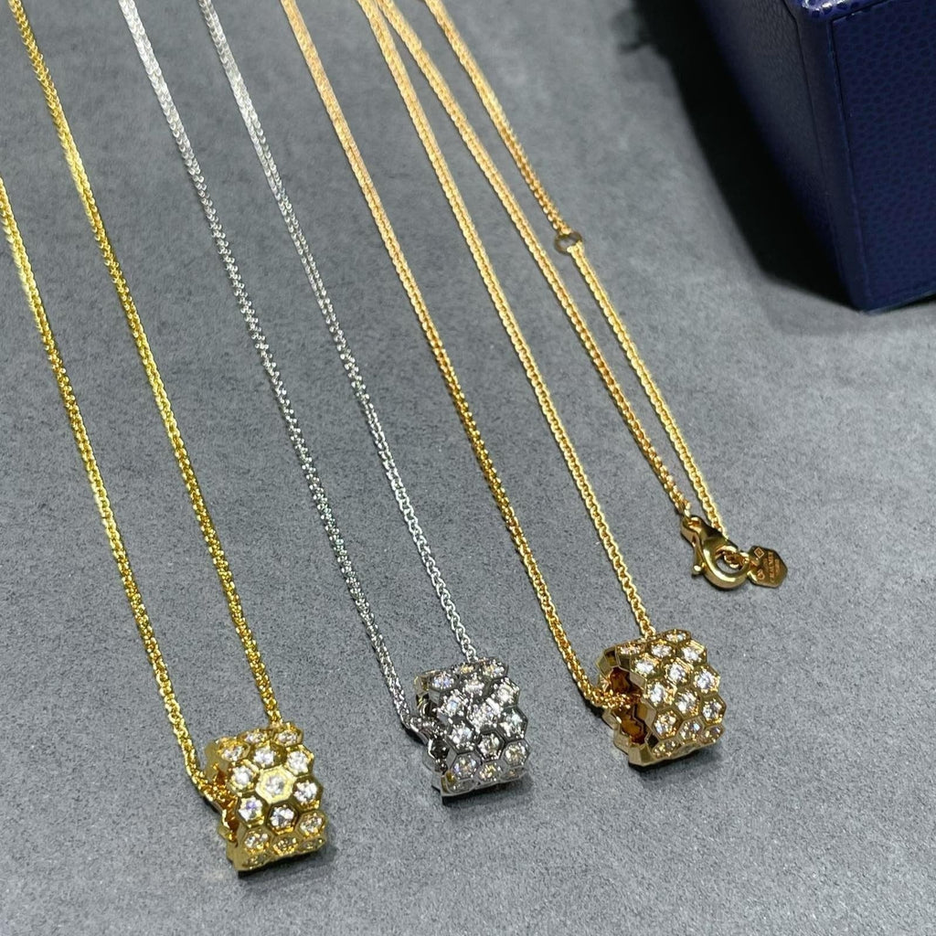 Aura BEE LOVE DIAMOND PAVED 3 ROW NECKLACE