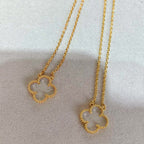 Aura CLOVER ROCK CRYSTAL ROSE GOLD NECKLACE