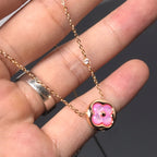 Aura COLOR BLOSSOM PINK MOP SUN GOLD NECKLACE