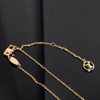 Aura COLOR BLOSSOM PINK MOP SUN GOLD NECKLACE