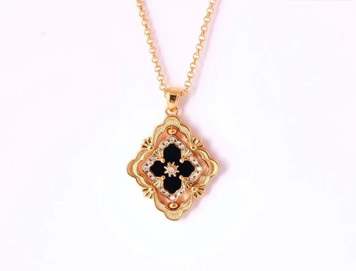 [⭐Aura] B.C.L ENAMEL ROTATING SINGLE-DIAMOND NECKLACE£¨Various colors£©