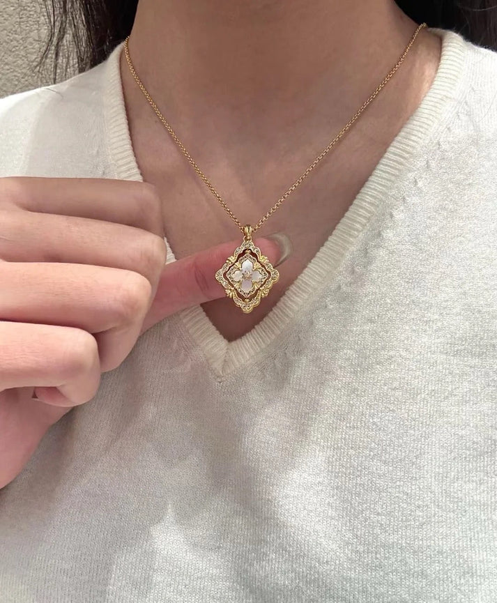 [Aura] B.C.L ENAMEL ROTATING SINGLE-DIAMOND NECKLACE£¨Various colors£©