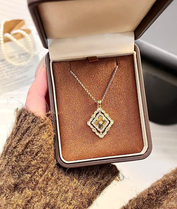 [Aura] B.C.L ENAMEL ROTATING SINGLE-DIAMOND NECKLACE£¨Various colors£©