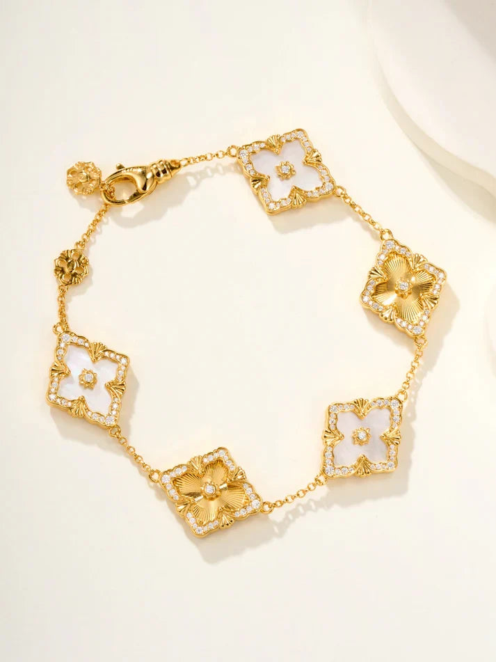 [Aura]B.C.L ENAMELED Five-Flower Bracelet£¨Various Colors) BIG SIZE