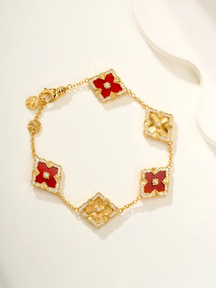 [⭐Aura]B.C.L ENAMELED Five-Flower Bracelet£¨Various Colors) BIG SIZE