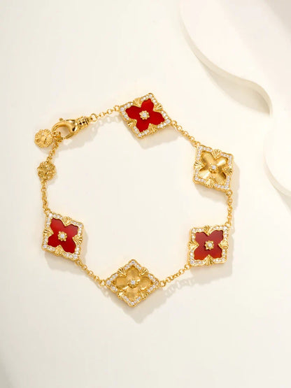 [⭐Aura]B.C.L ENAMELED Five-Flower Bracelet£¨Various Colors) BIG SIZE