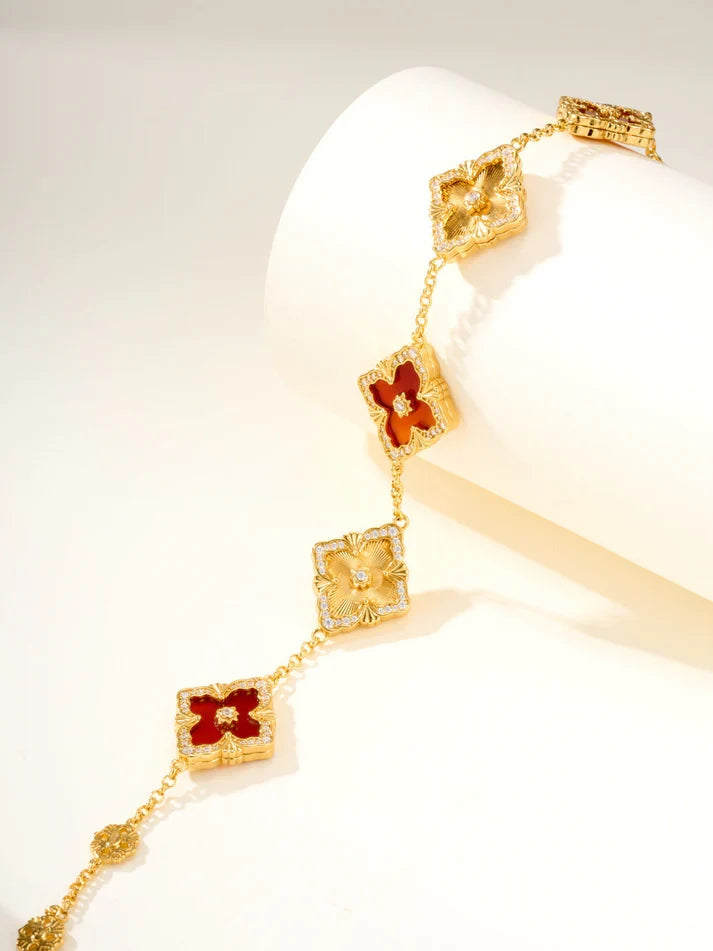 [Aura]B.C.L ENAMELED Five-Flower Bracelet£¨Various Colors) BIG SIZE