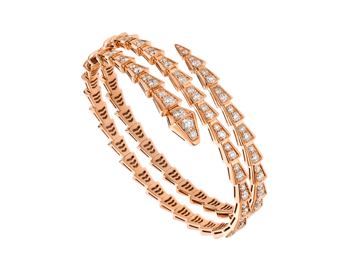 [⭐Veya]SERPENTI ARMBAND ROSÉGOLD DIAMANT DOPPELREIHE