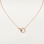 Aura LOVE 7,6MM HALSKETTE ROSÉGOLD UND SILBER VOLL MIT DIAMANTEN