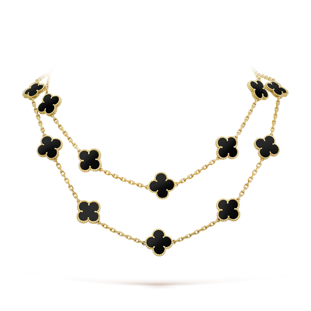Aura CLOVER 20 MOTIVE ONYX HALSKETTE