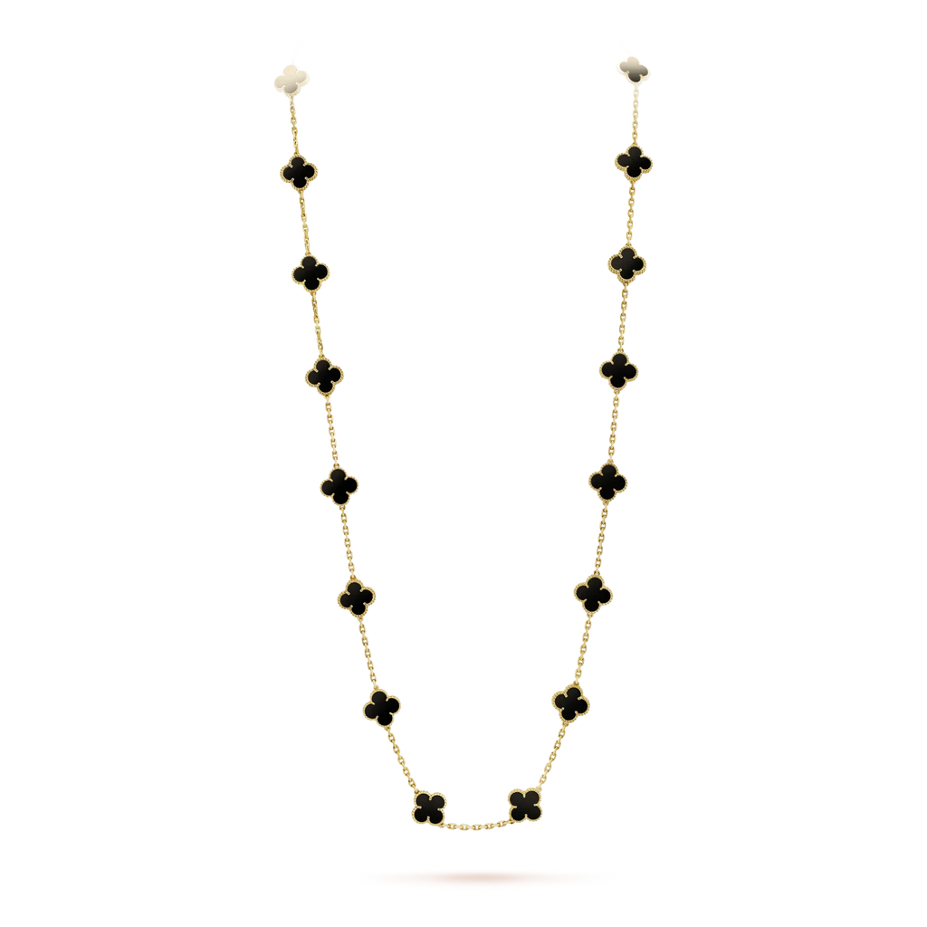 Aura CLOVER 20 MOTIVE ONYX HALSKETTE