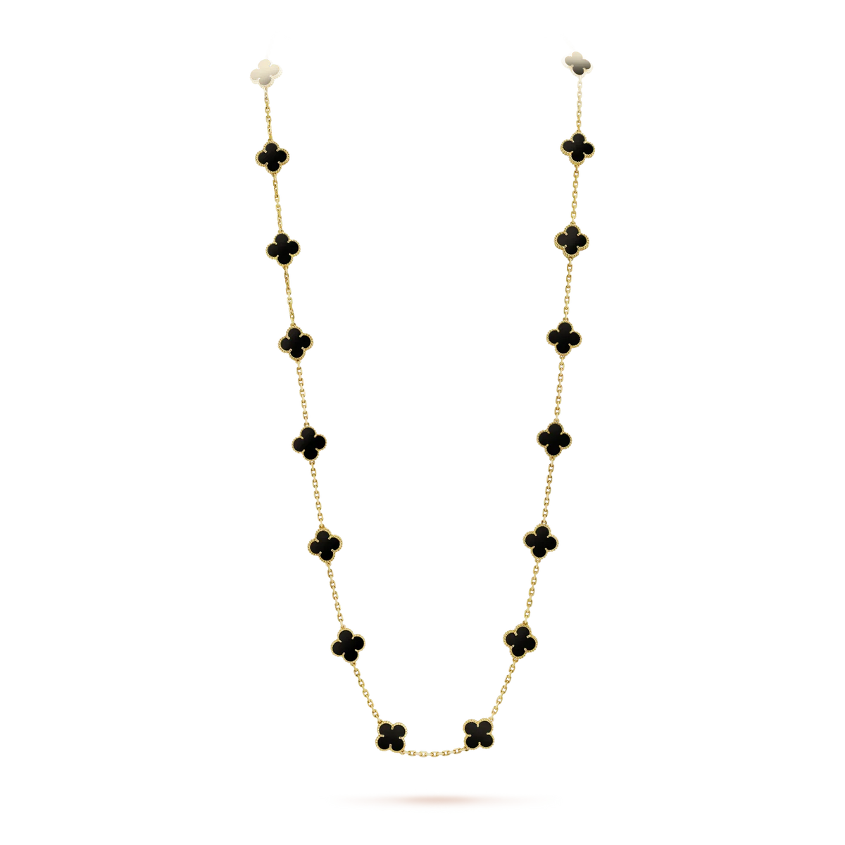 [⭐Aura ] CLOVER 20 MOTIFS ONYX NECKLACE