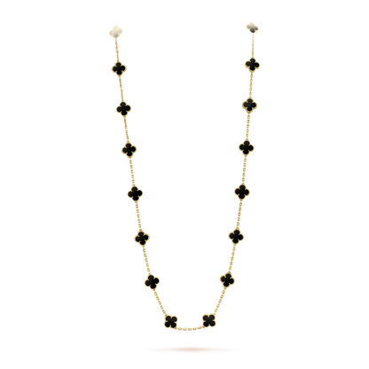 [⭐Aura ] CLOVER 20 MOTIFS ONYX NECKLACE