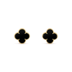 Aura CLOVER MEDIUM 1 MOTIVE ONYX OHRSTECKER