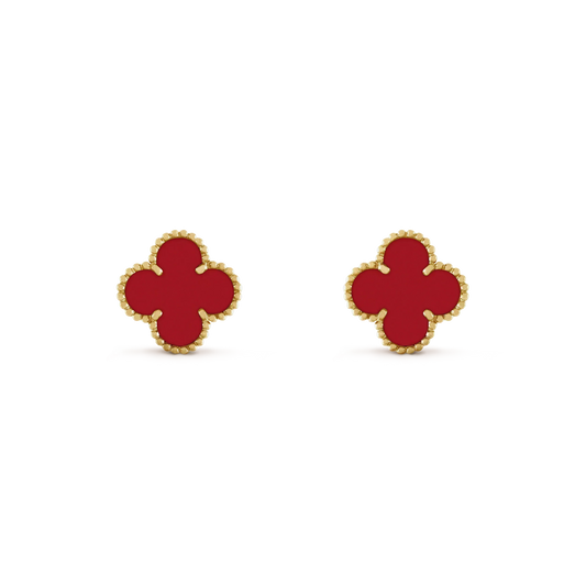 [⭐Aura ]CLOVER MINI 9.5MM CARNELIAN EARRINGS