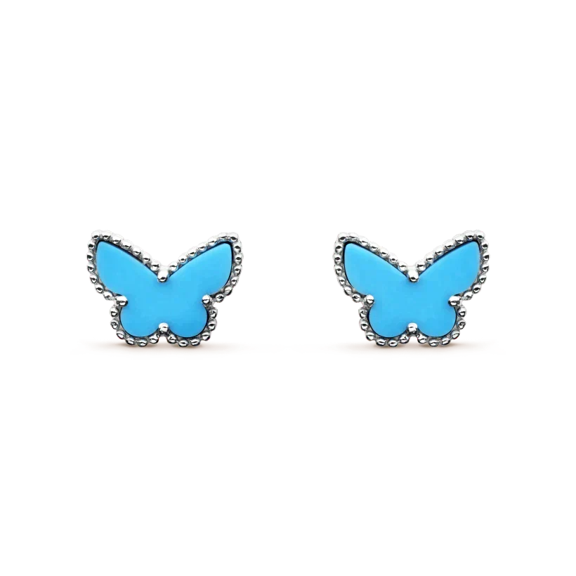 Aura BUTTERFLY TURQUOISE EARRINGS SILVER