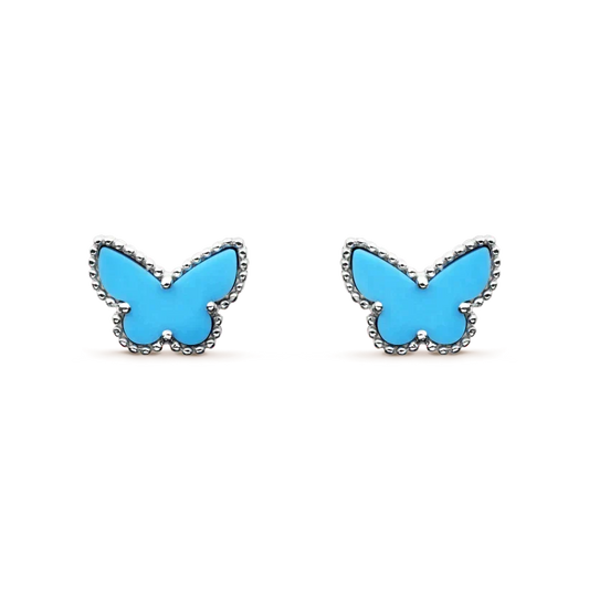 [⭐Aura ]BUTTERFLY TURQUOISE EARRINGS SILVER