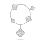 Aura CLOVER 6 MOTIFS SILVER DIAMOND BRACELET