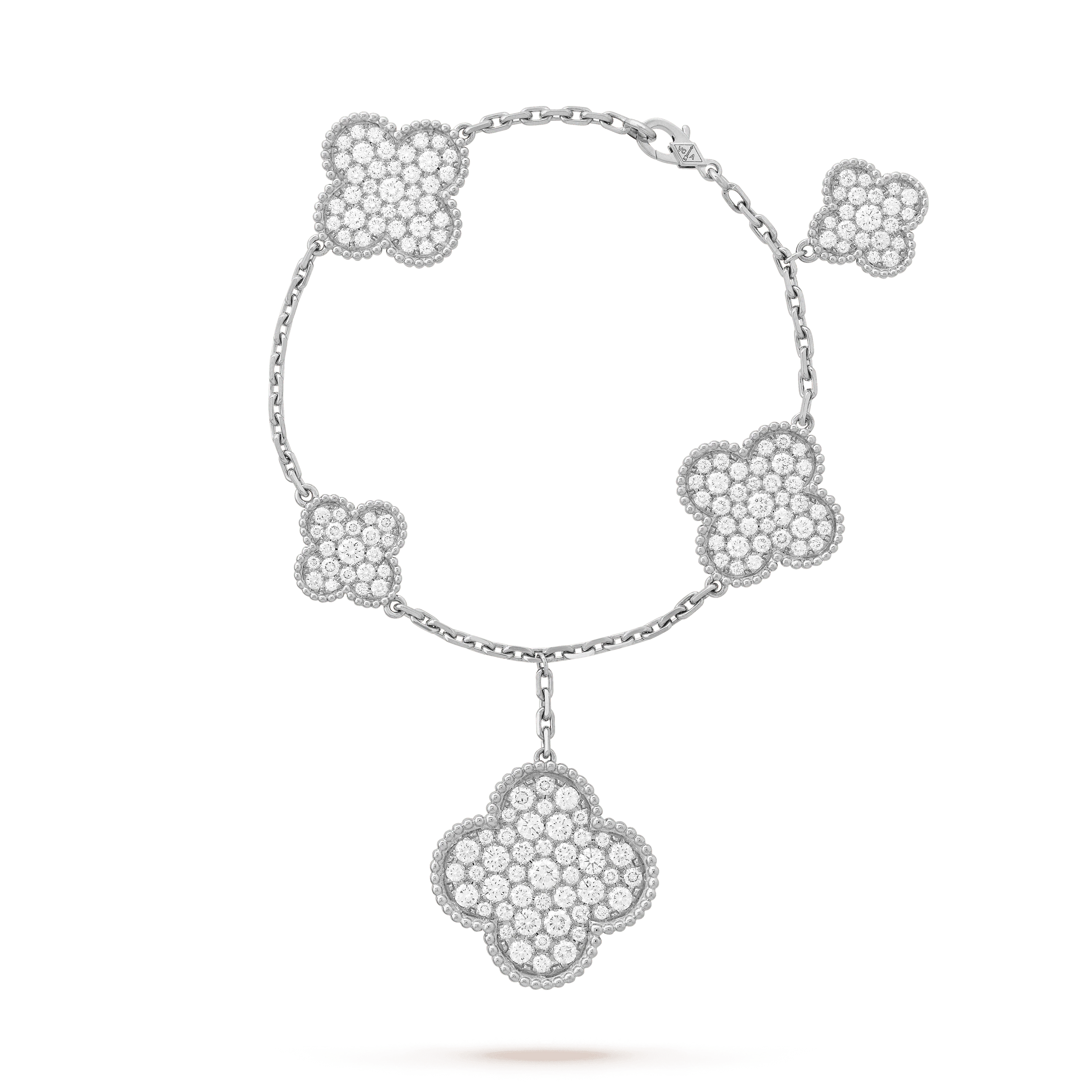 Aura CLOVER 6 MOTIFS SILVER DIAMOND BRACELET