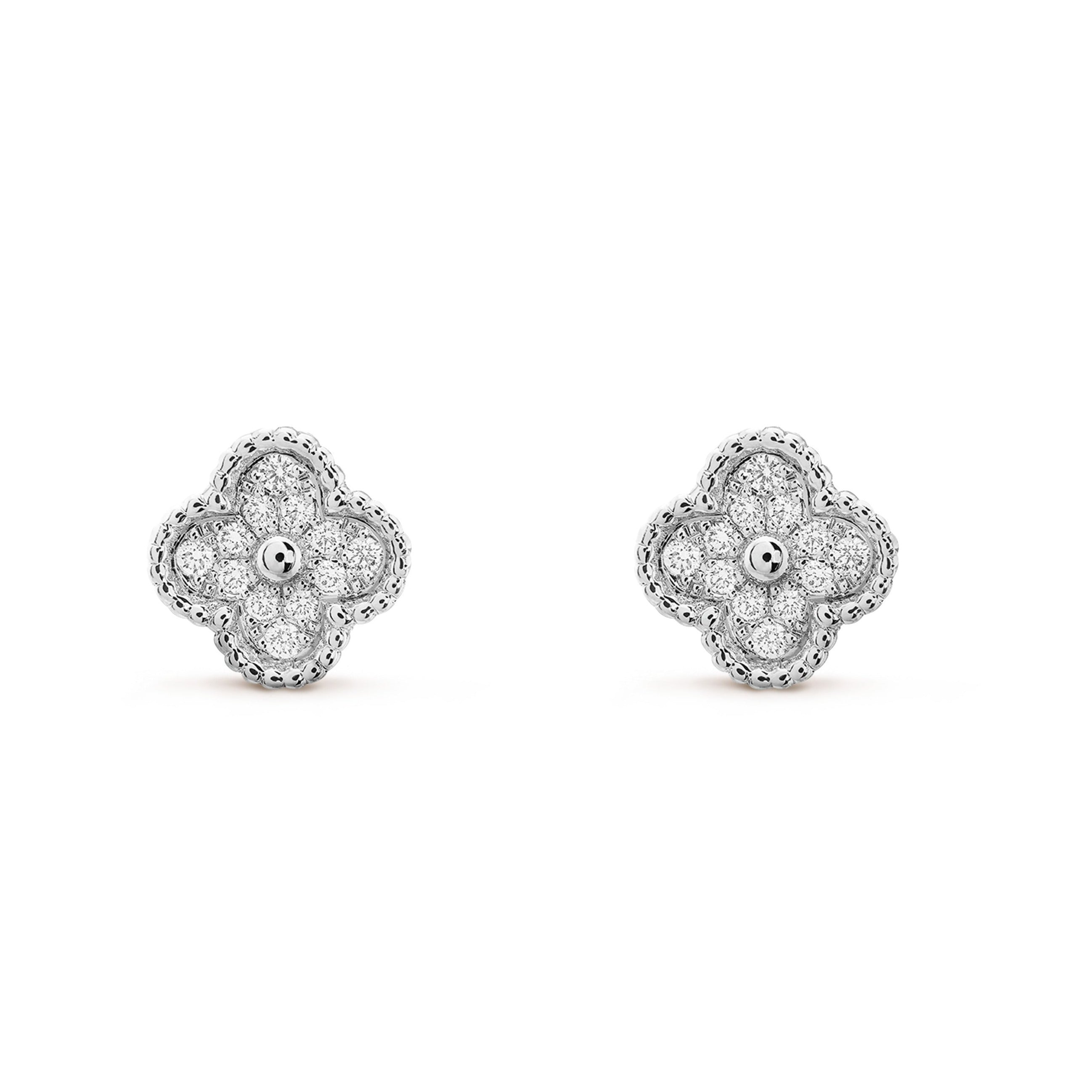 Aura CLOVER MINI DIAMOND STUD EARRINGS