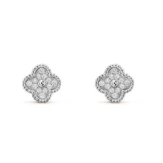 [⭐Aura ]CLOVER MINI DIAMOND STUD EARRINGS