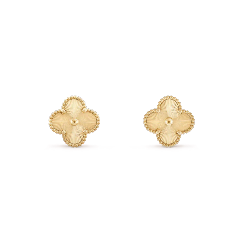 Aura CLOVER MINI 9.5MM LASER EARRINGS