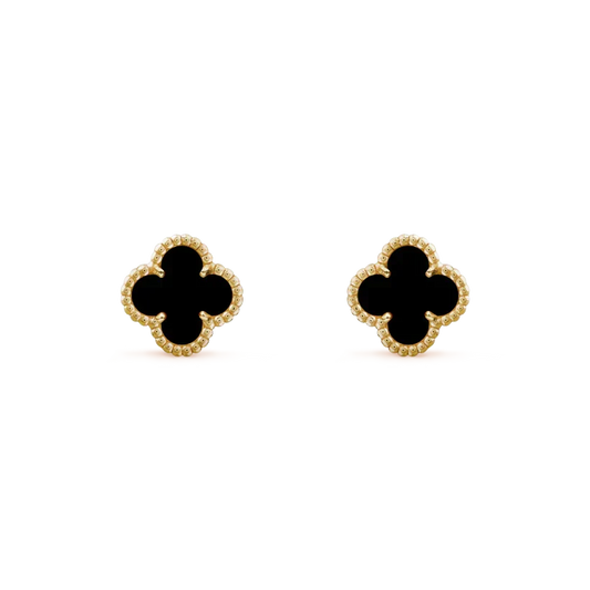 [⭐Aura ]CLOVER MINI 9.5MM BLACK MOP EARRINGS