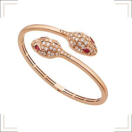 [⭐Veya]SERPENTI ARMBAND ROSÉGOLD DIAMANT DOPPELSCHLANGE