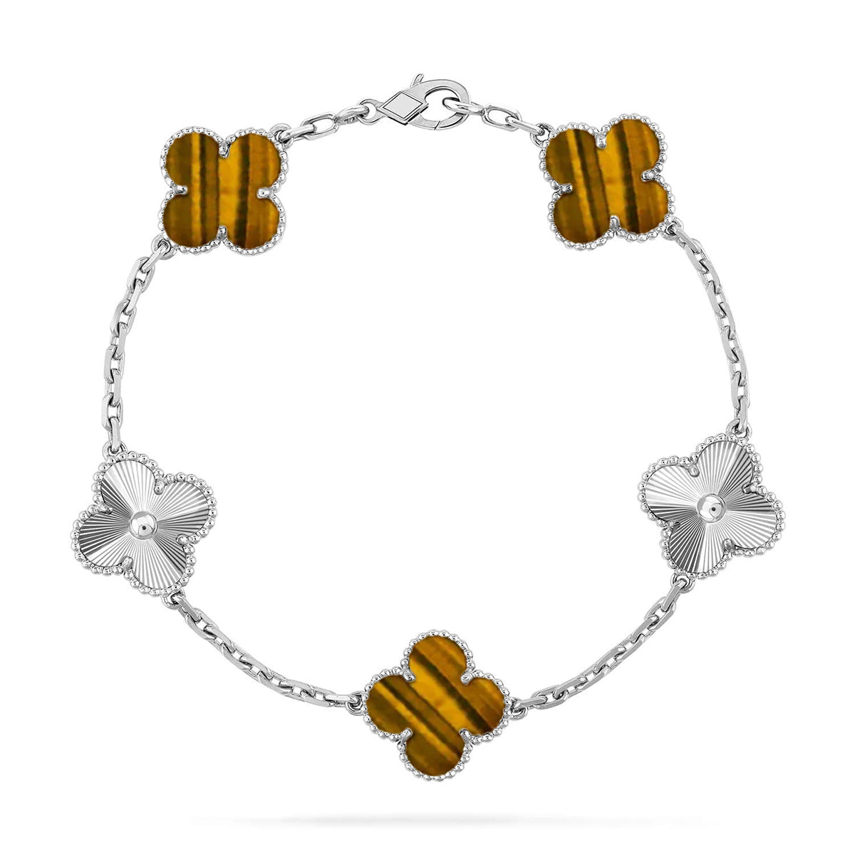[Aura ]Neue CLOVER 5 MOTIVE TIGER EYE ARMBAND KOLLEKTION