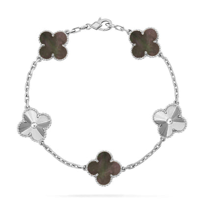 [Aura ]Neue CLOVER 5 MOTIF GRAU MOP ARMBAND KOLLEKTION