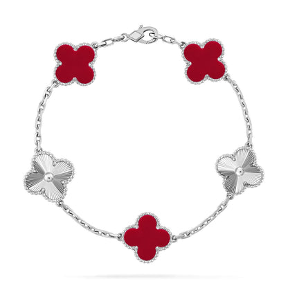 [Aura ]Neue Kollektion CLOVER 5 MOTIF ROTER CORNELIAN-ARMBÄNDER
