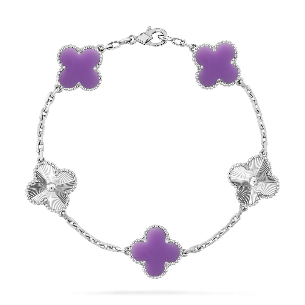 [Aura ]New CLOVER 5 MOTIF LIGHT PURPLE BRACELET COLLECTION