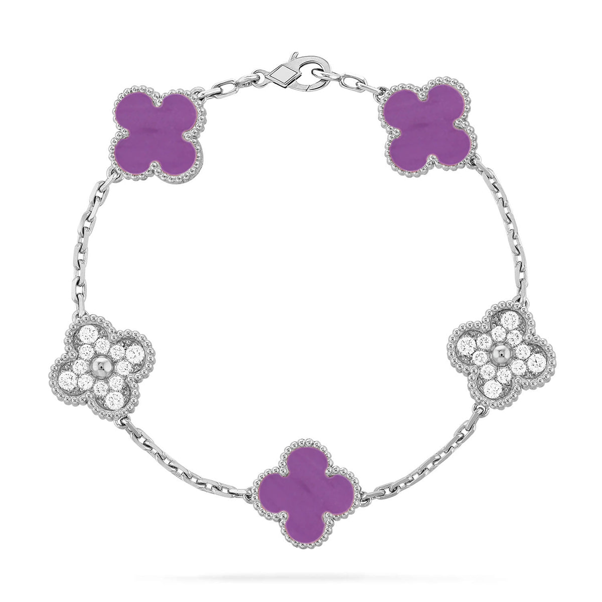 [Aura ]New  CLOVER 5 MOTIF VIOLET BRACELET COLLECTION