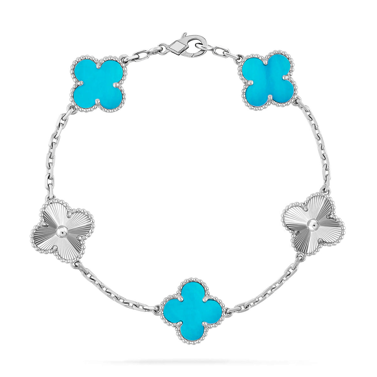 [⭐Aura ]New  CLOVER 5 MOTIF TURQUOISE BRACELET COLLECTION