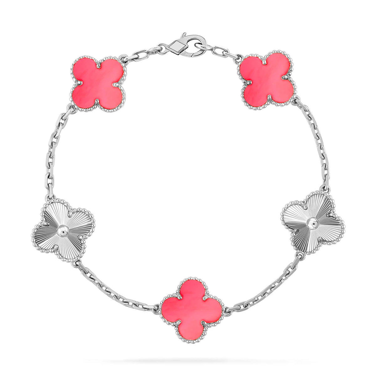 [Aura ]New  CLOVER 5 MOTIFS  PINK MOP BRACELET COLLECTION