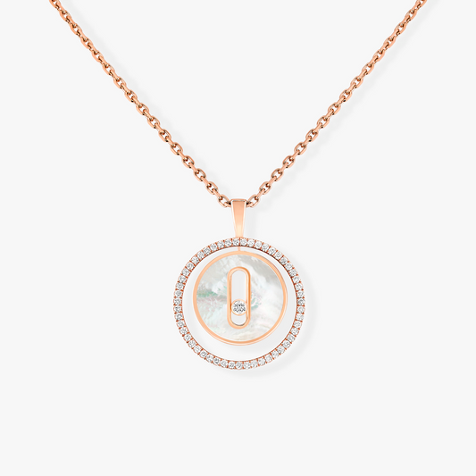 [⭐Aura]Aura  MOVE 1 DIAMOND WHITE MOTHER OF PEARL PINK GOLD DIAMOND NECKLACE