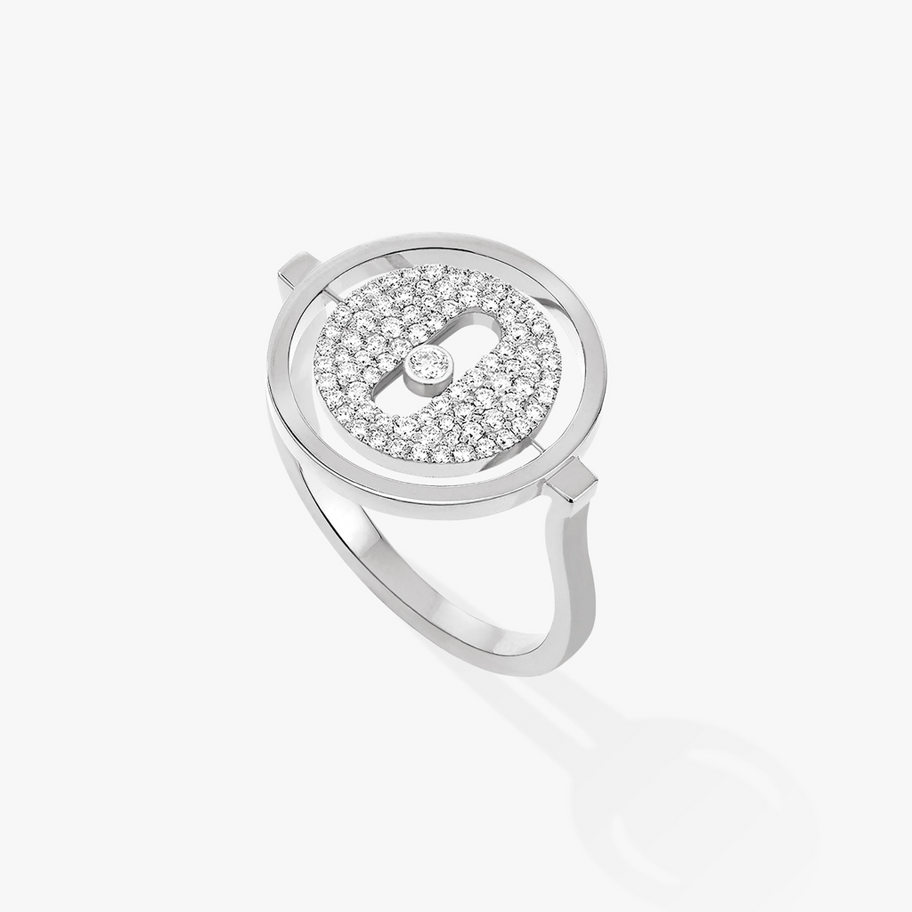 [Aura ]  BEWEGEN GEPFLASTERTER SILBERNER DIAMANTRING