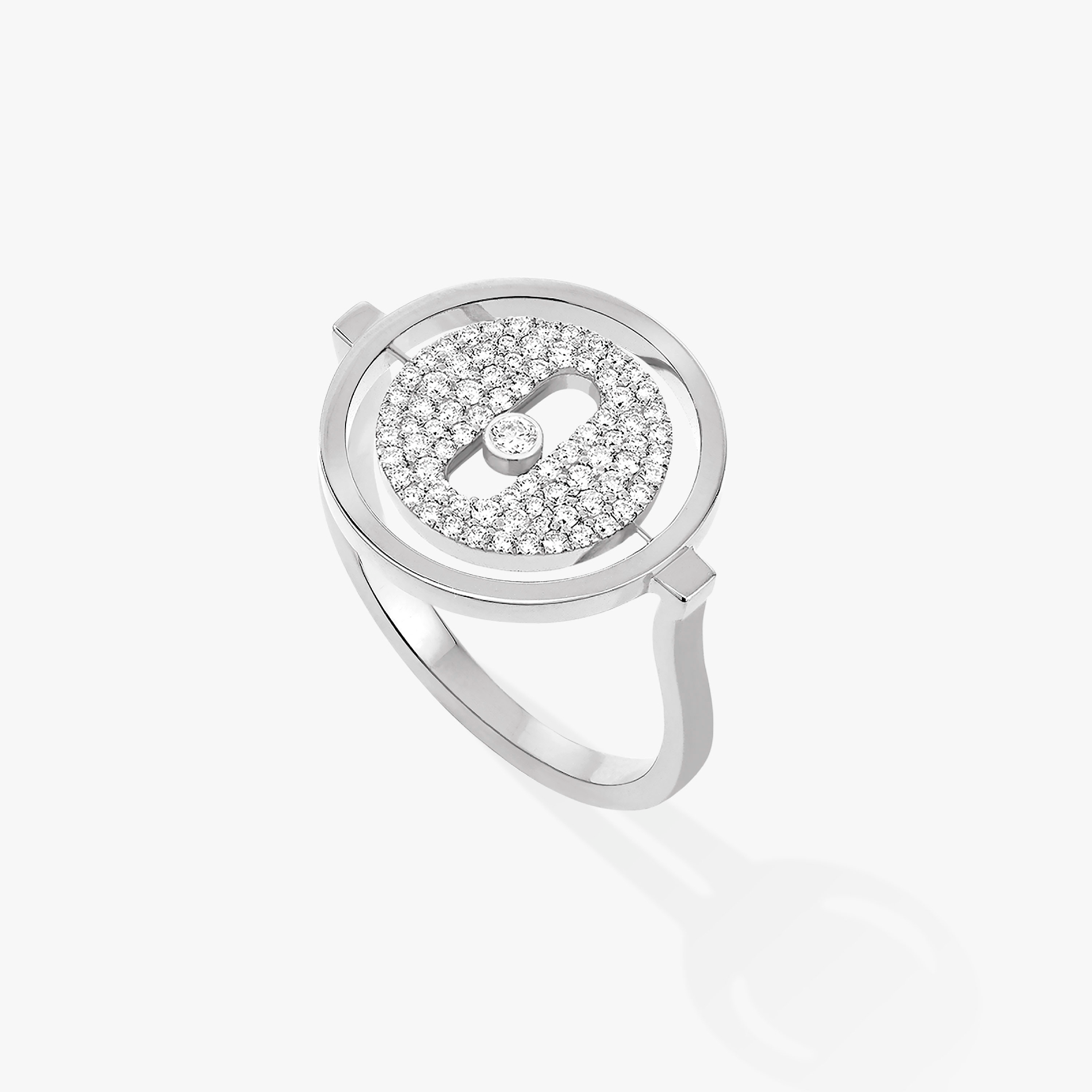 [Aura ]  MOVE PAVED SILVER DIAMOND RING