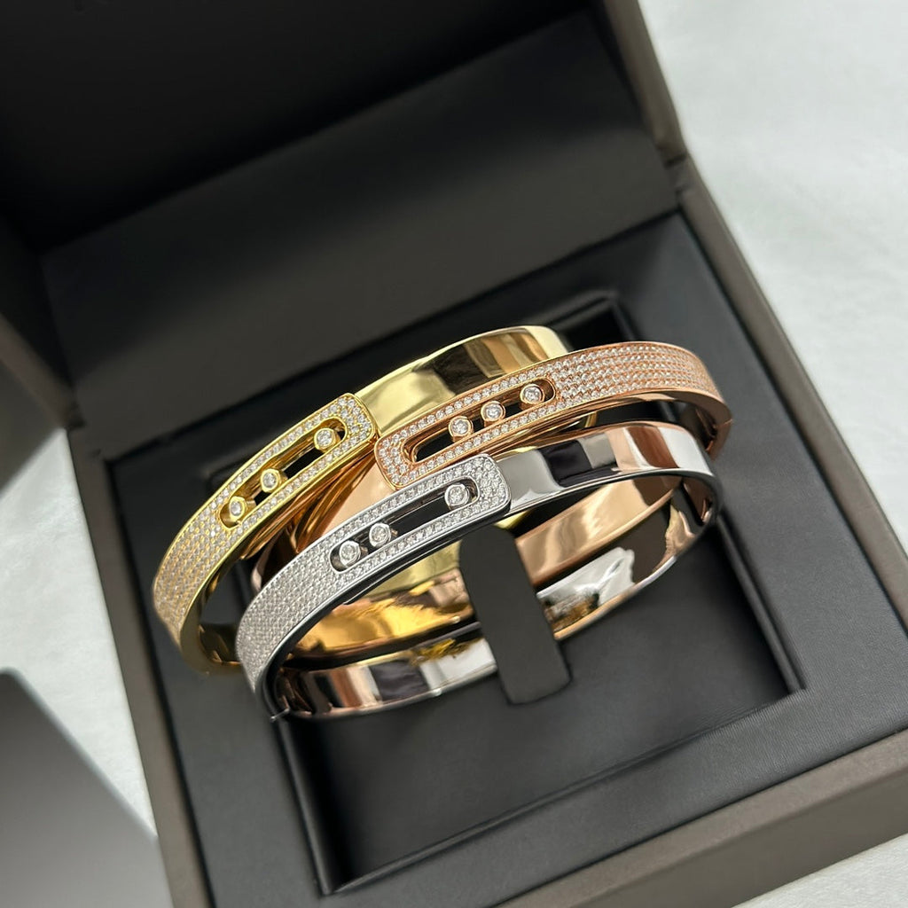 [Aura ]Move Noa Rose Gold Pavé Diamond Bangle Bracelet