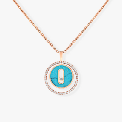 [⭐Aura]Aura  MOVE 1 DIAMOND TURQUOISE PINK GOLD DIAMOND NECKLACE