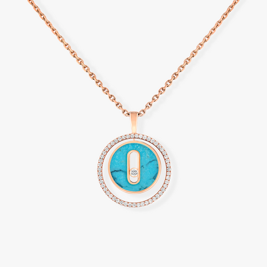 [⭐Aura]Aura  MOVE 1 DIAMOND TURQUOISE PINK GOLD DIAMOND NECKLACE